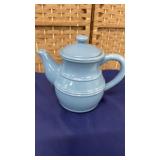 Blue Cracker Barrel Teapot