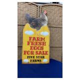 Farm Fresh Eggs Sign 32" Tall