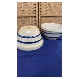 (2) Striped Pottery Bowls