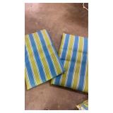 Preowned Blu & Green Striped Cushions 7 Pc