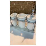 Stainless & Porcelain Bathroom Set