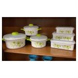 12 pc Green Floral Microwave Cookware *Looks like