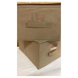 (2) Tan Storage Bins