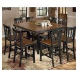 Ashley D580 Counter Height Table & 6 Bar Stools