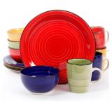 Gibson 12pc Color Vibes Stone Ware Dish Set