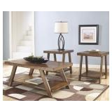 Ashley T392 Oak 3 pc Coffee & 2 End Table Set