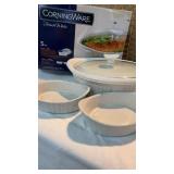 5 Pc French White Corning Ware New