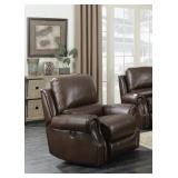 Elements Saddle Leather PWR Rocking Recliner