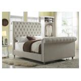 King Art Van Large Designer Sleigh Bed