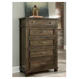 B734-46 Darloni Casual 5 Drawer Highboy Chest