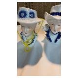 Pair Porcelain Lady Planters