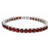 Beautiful Round 14.50 ct Garnet Tennis Bracelet