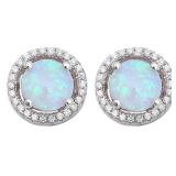 Gorgeous 2.00 ct Fire Opal Solitaire Earrings