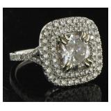 14kt Gold 4.07 ct Round Diamond Mine Cut Ring