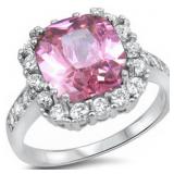 Stunning 4.50 ct Cushion Cut Pink Sapphire Ring