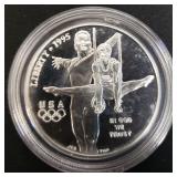 1995-P Gymnast Silver Proof Dollar