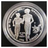 1995-P Olympic Track Field Silver Proof Dollar