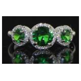 Past-Present-Future 2.50 ct Emerald Dinner Ring