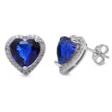 Gorgeous 3.20 ct Sapphire Heart Earrings