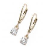 Round 5mm White Topaz Leverback Dangle Earrings