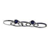 Collection of 5 Sapphire Assorted Rings/Bands
