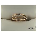 Gorgeous Rose Toned White Topaz Fashion Band