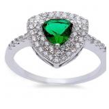 Trillion Shaped 1.75 ct Emerald Designer Ring