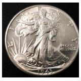 1943 Walking Liberty Silver Half Dollar AU/BU