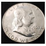 1963-D Franklin Silver Half Dollar BU