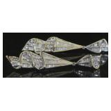 14kt Gold 1.00 ct Baguette Chandelier Earrings