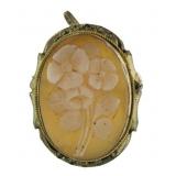 Antique Sterling Silver Cameo Brooch