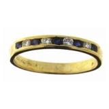 14kt Gold Keepsake Sapphire & Diamond Band