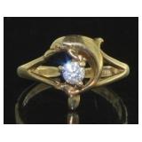 10kt Gold Expandable Size White Topaz Ring