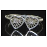 10kt Gold Double Heart Diamond Ring