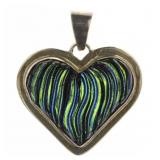 Sterling Silver Large Gemstone Heart Pendant