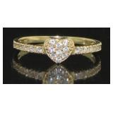 10kt Gold White Topaz Heart Ring