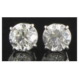 14K White Gold 1.81ct Round Diamond Studs