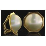 14kt Gold Natural Mabe Pearl Earrings