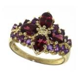 10kt Gold Natural 2.54 ct Garnet & Amethyst Ring