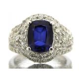 14kt Gold Oval 6.01 ct Sapphire & Diamond Ring