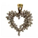 10kt Gold Brilliant 1.00 ct Diamond Heart Pendant