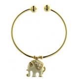 Swarovski Crystal Elephant Charm Cuff Bracelet