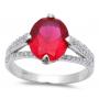 Stunning Oval 4.50 ct Ruby & White Topaz Ring
