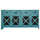 Elements Bruno Turquoise 70" Farmhouse Cabinet