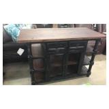 Elements Black Rustic Double Side Kitchen Island