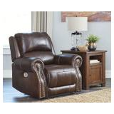 Ashley U846 Leather PWR Recliner ADJ Head Rest