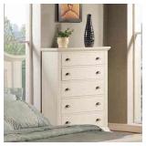 Elements Brook White Highboy Chest