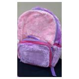 (2) Pink/Purple Back Packs & Lunch Bags