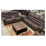 PRI Pulaski DBL REC Sofa & Gliding Love Seat