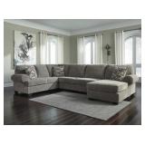 Ashley 72502 Large Gray Sectional Sofa w/Chaise